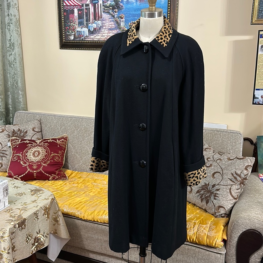 JOFELD BLACK COAT SIZE L 80% WOOL